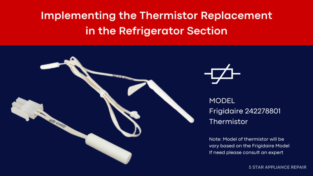 A new thermistor ready for installation in a refrigerator