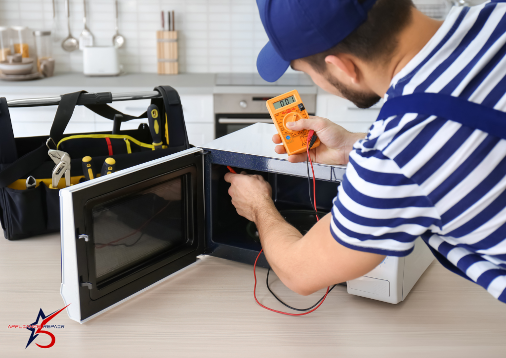 Safety before microwave repair 